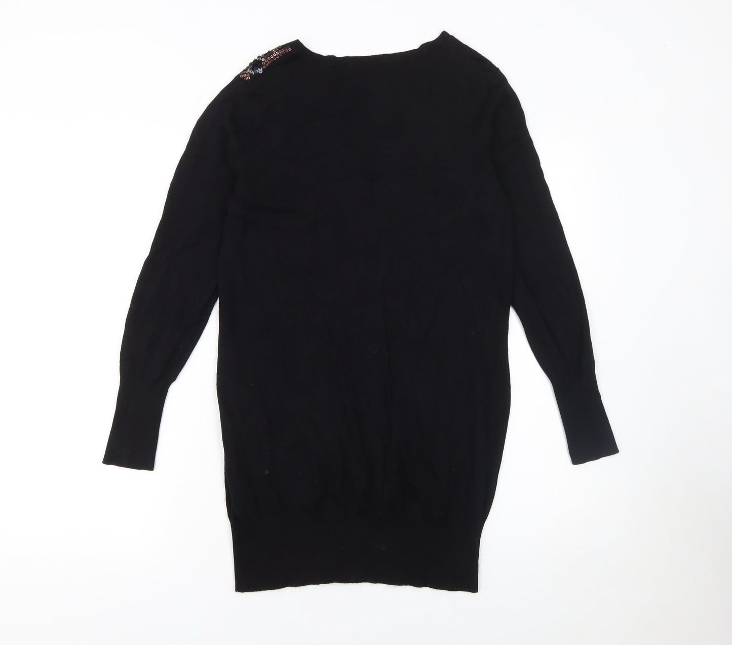 Marks and Spencer Women Black Sequin Knit Petite Bodycon Dress Size 10