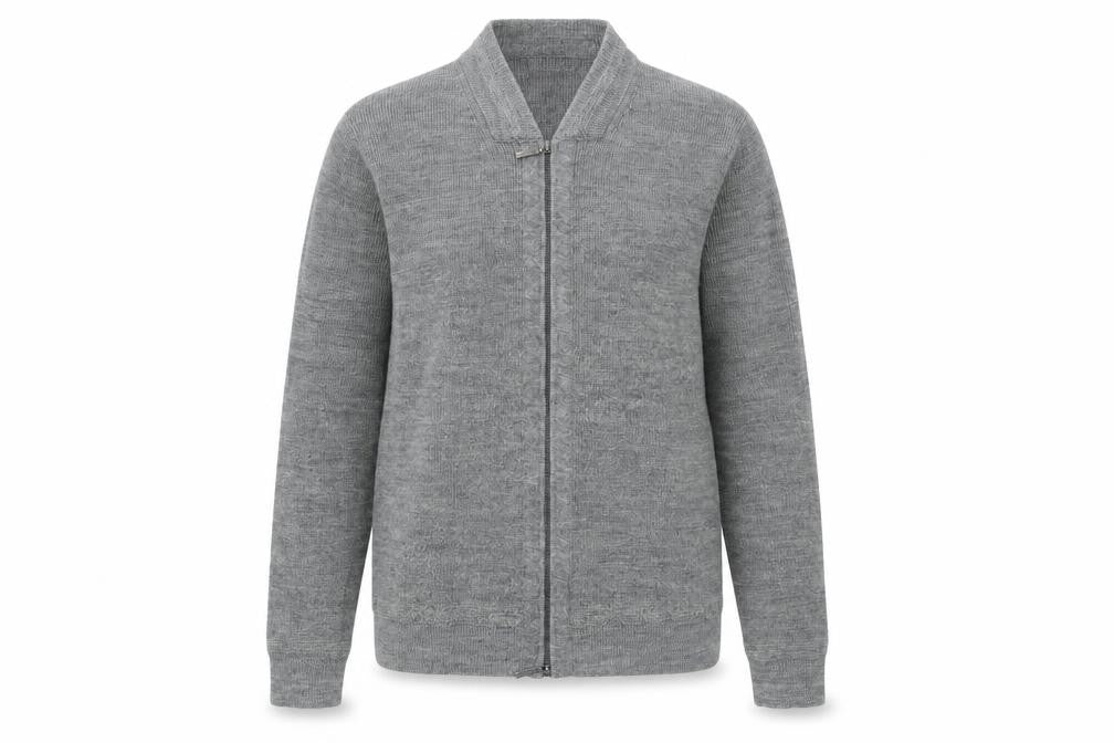 Moncrief Women’s Grey Wool Blend Full Zip Jumper L