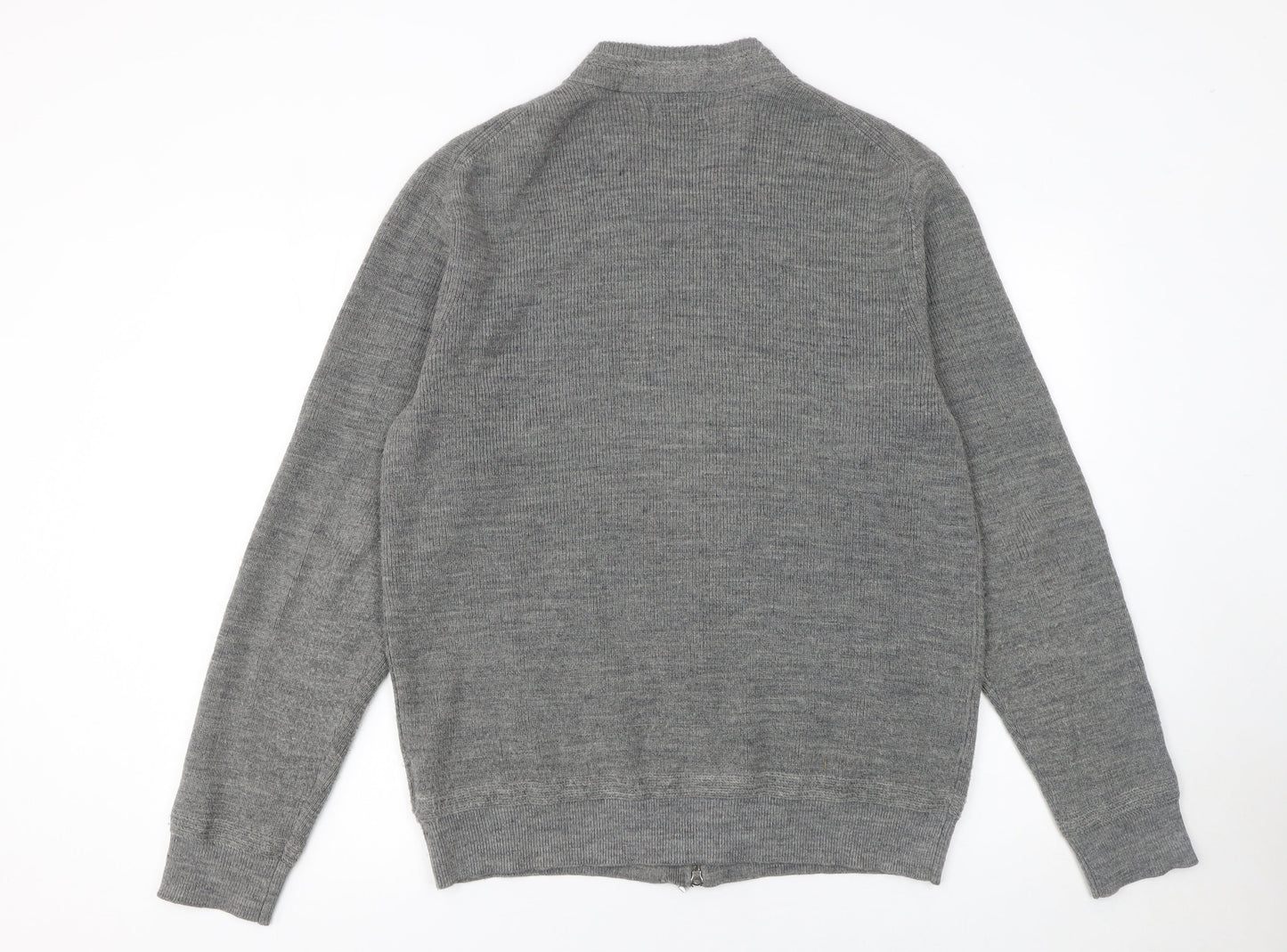 Moncrief Women’s Grey Wool Blend Full Zip Jumper L