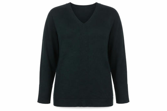 Monsoon Women’s Green V-Neck Cotton Long Sleeve Jumper Size M