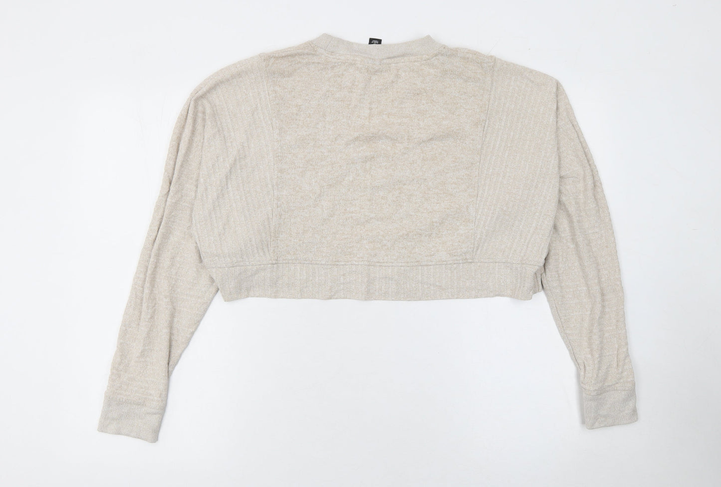 Ivy Park Womens Beige Cropped Pullover Sweatshirt Size S