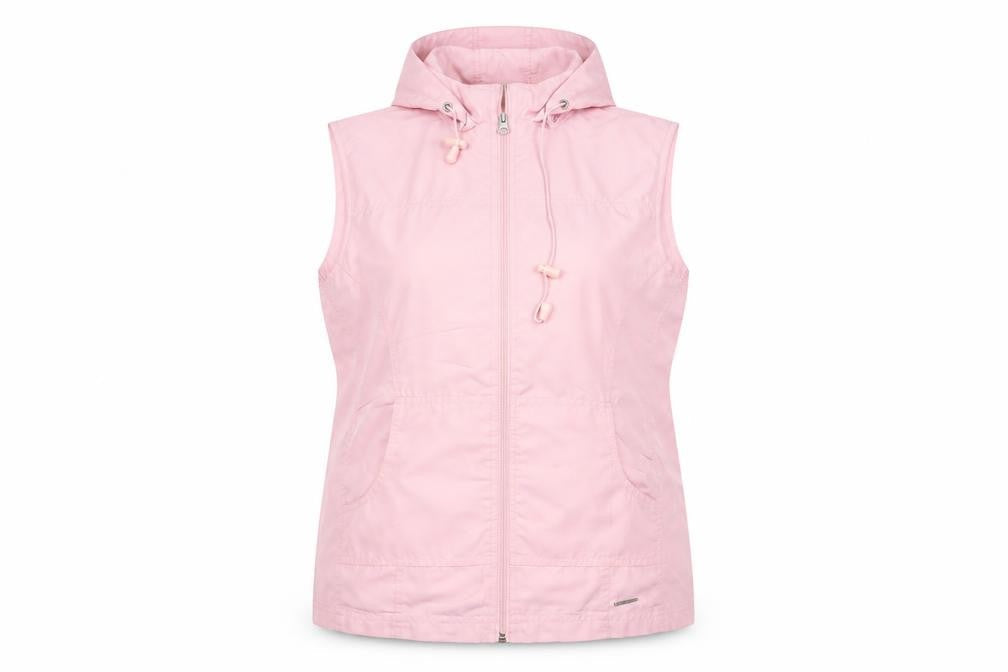 Paco Women’s Pink Sleeveless Hooded Full Zip Sport Jacket XL