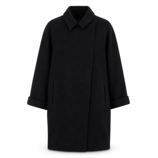 Topshop Womens Black Wool Blend Single Breasted Coat Size 6