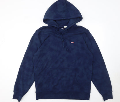 Levi's Men's Blue Pullover Hoodie Medium Fleece Standard Fit