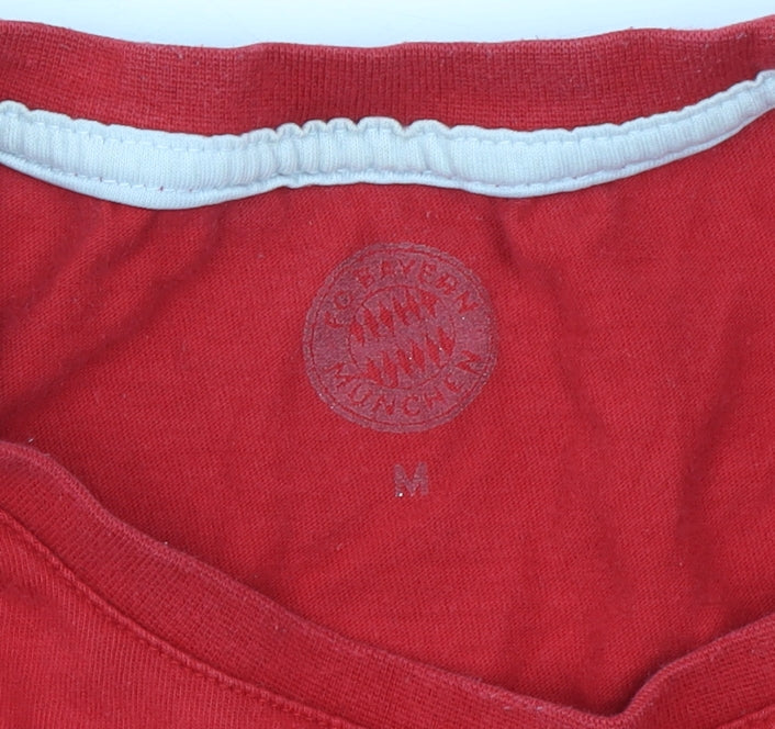 FC Bayern München Men’s Red Short Sleeve Graphic T-Shirt Size M