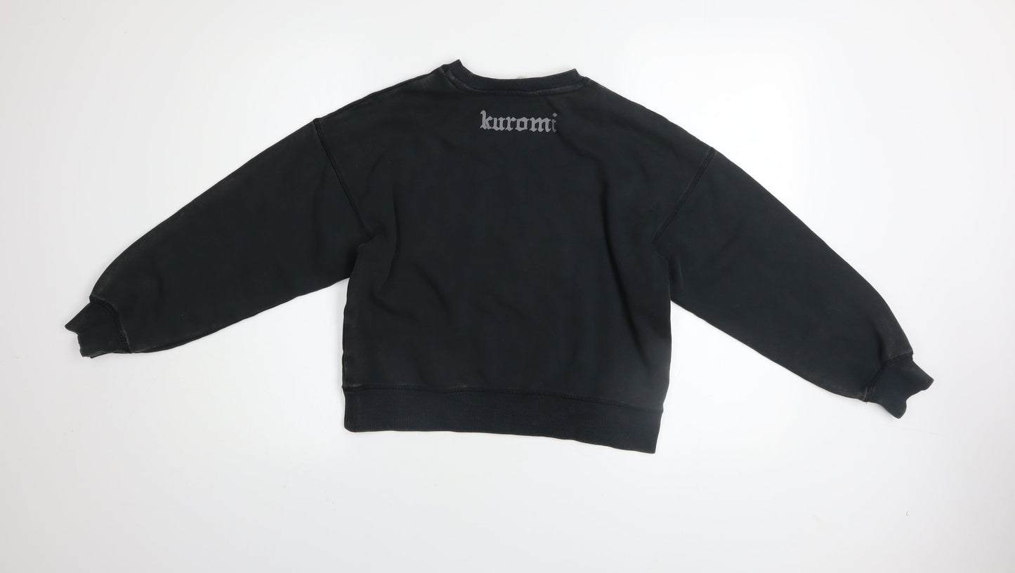 H&M Girls Black Kuromi Rhinestone Pullover Sweatshirt 11-12 Years