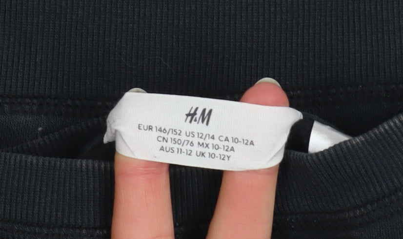 H&M Girls Black Kuromi Rhinestone Pullover Sweatshirt 11-12 Years