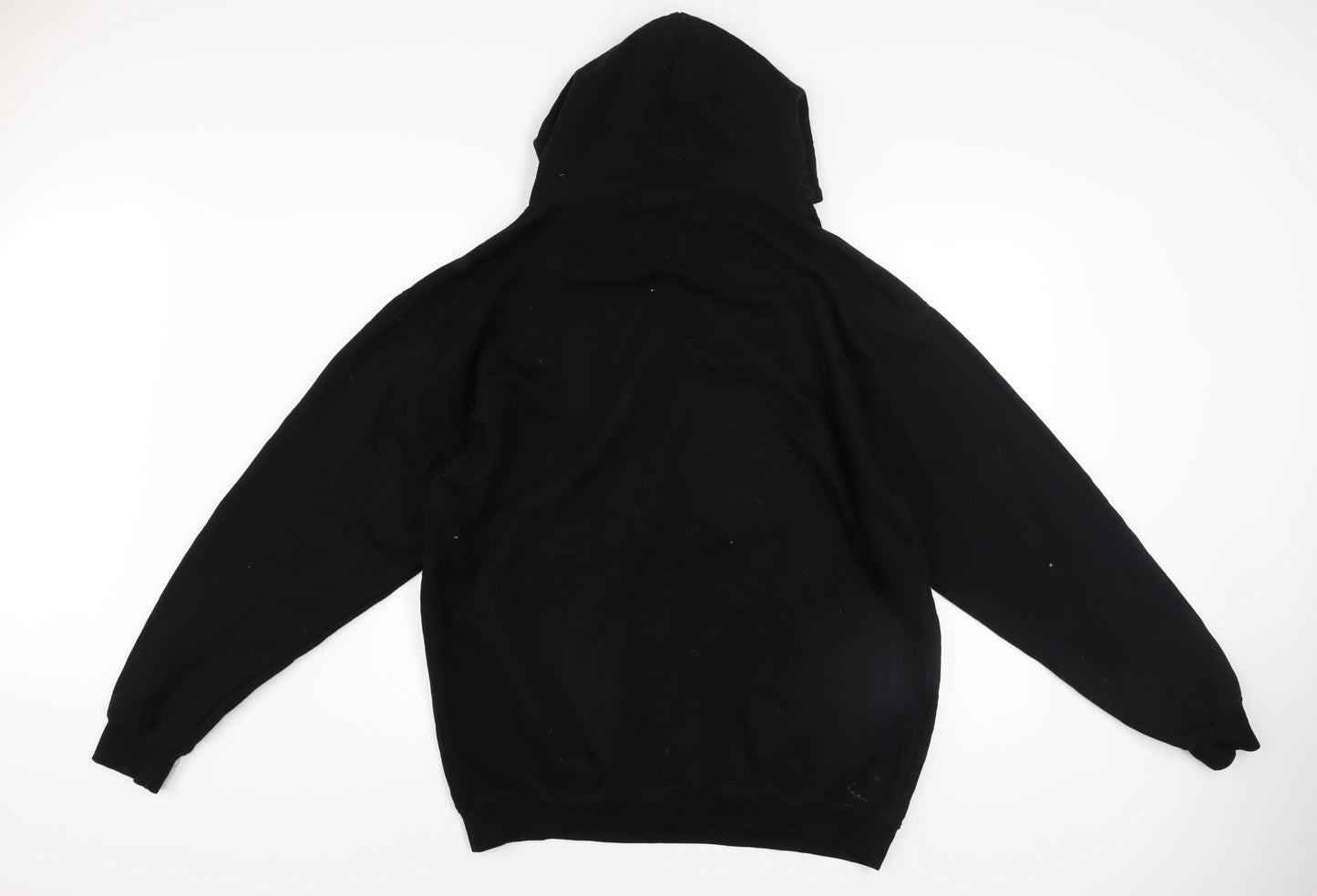 Just Hoods Mens Black XL Pullover Hoodie Graphic Logo Sweatshirt