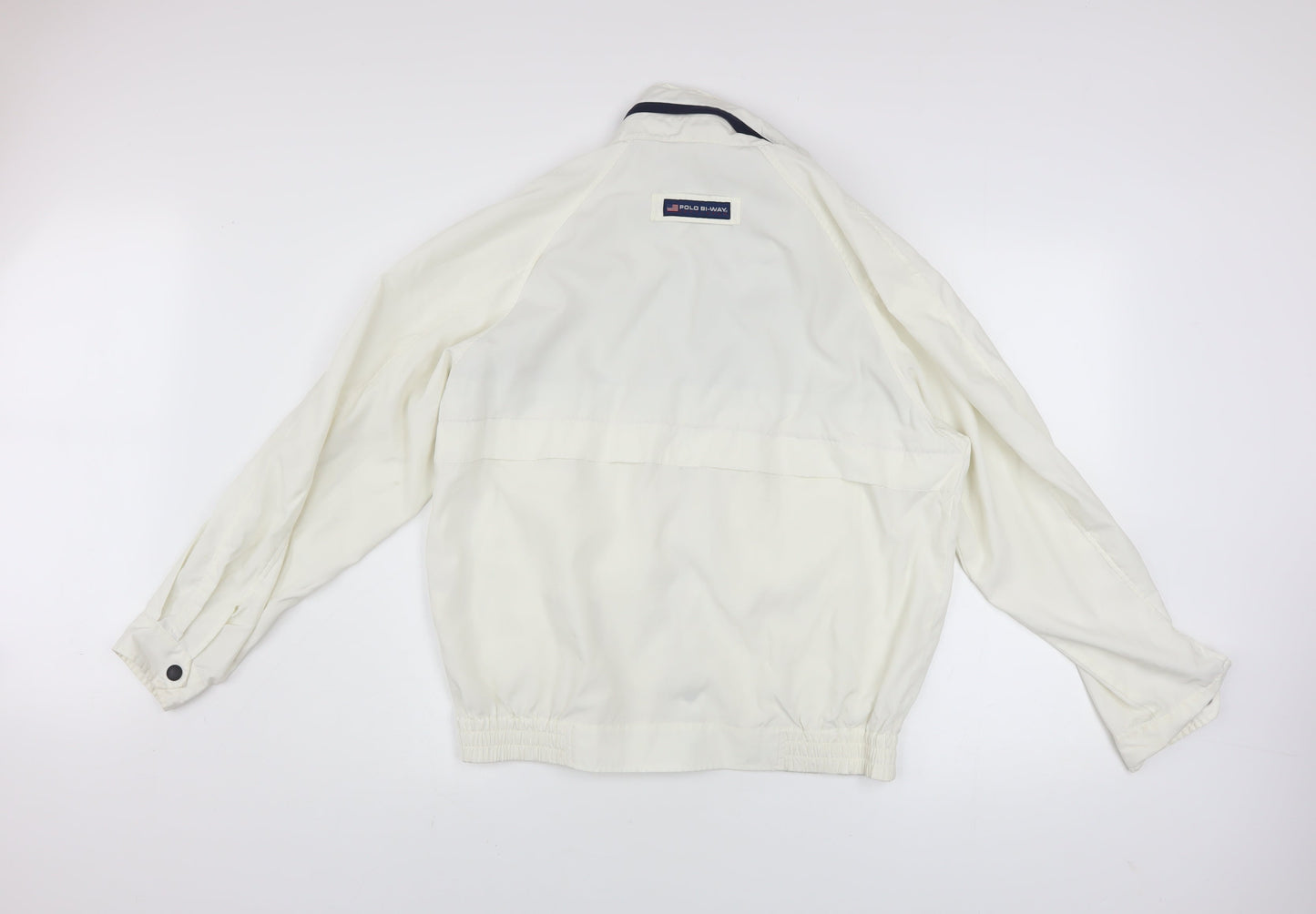 Polo Bi-Way Men's White Windbreaker Jacket Size L Sport Style