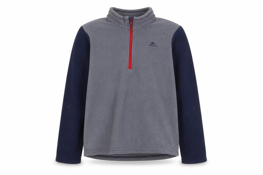 Quechua Boys Grey Fleece 1/4 Zip Pullover Sweatshirt Size 10-11 Years