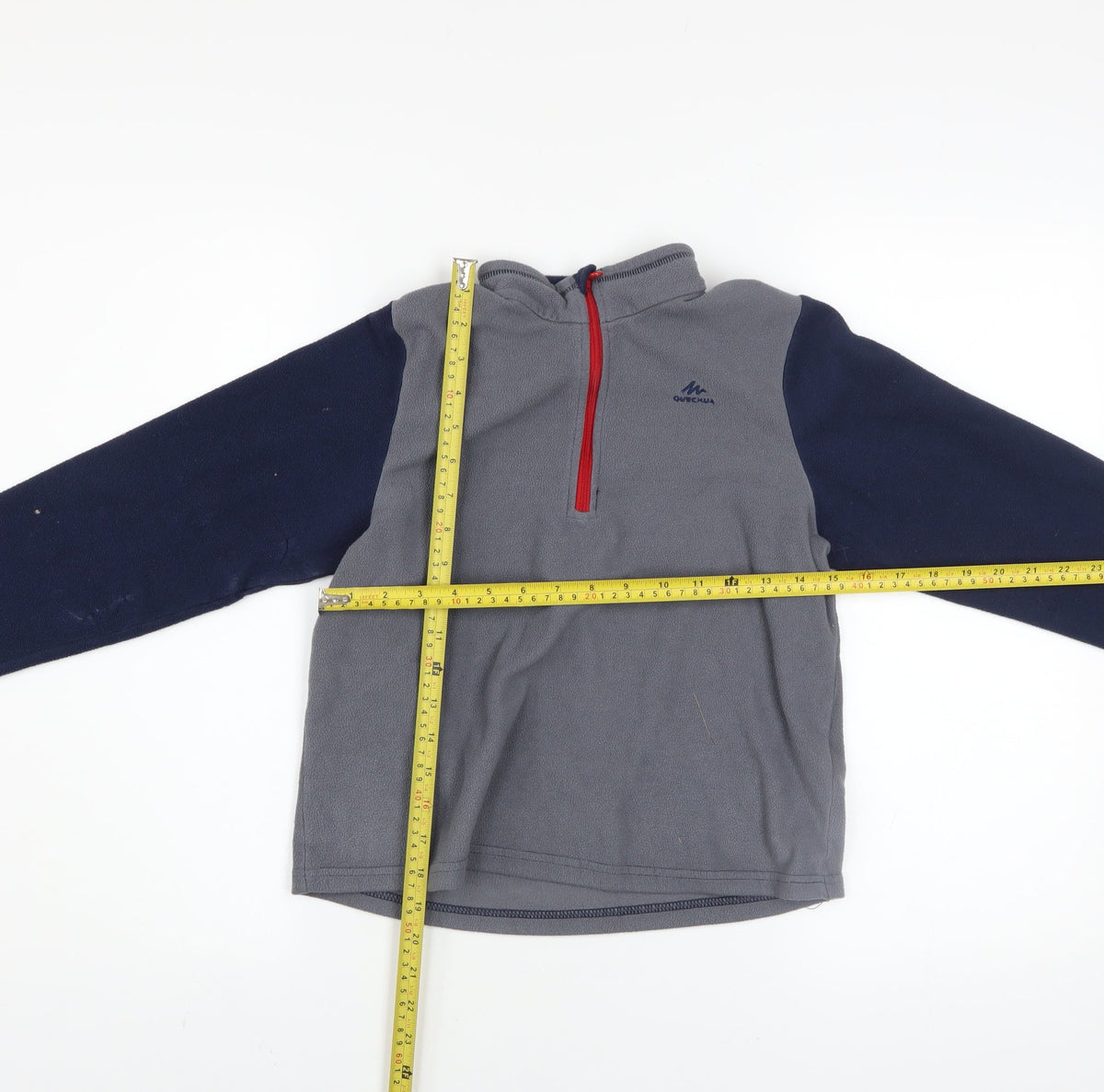 Quechua Boys Grey Fleece 1/4 Zip Pullover Sweatshirt Size 10-11 Years