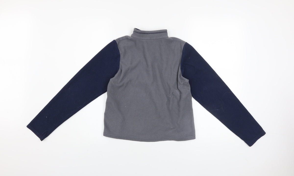 Quechua Boys Grey Fleece 1/4 Zip Pullover Sweatshirt Size 10-11 Years