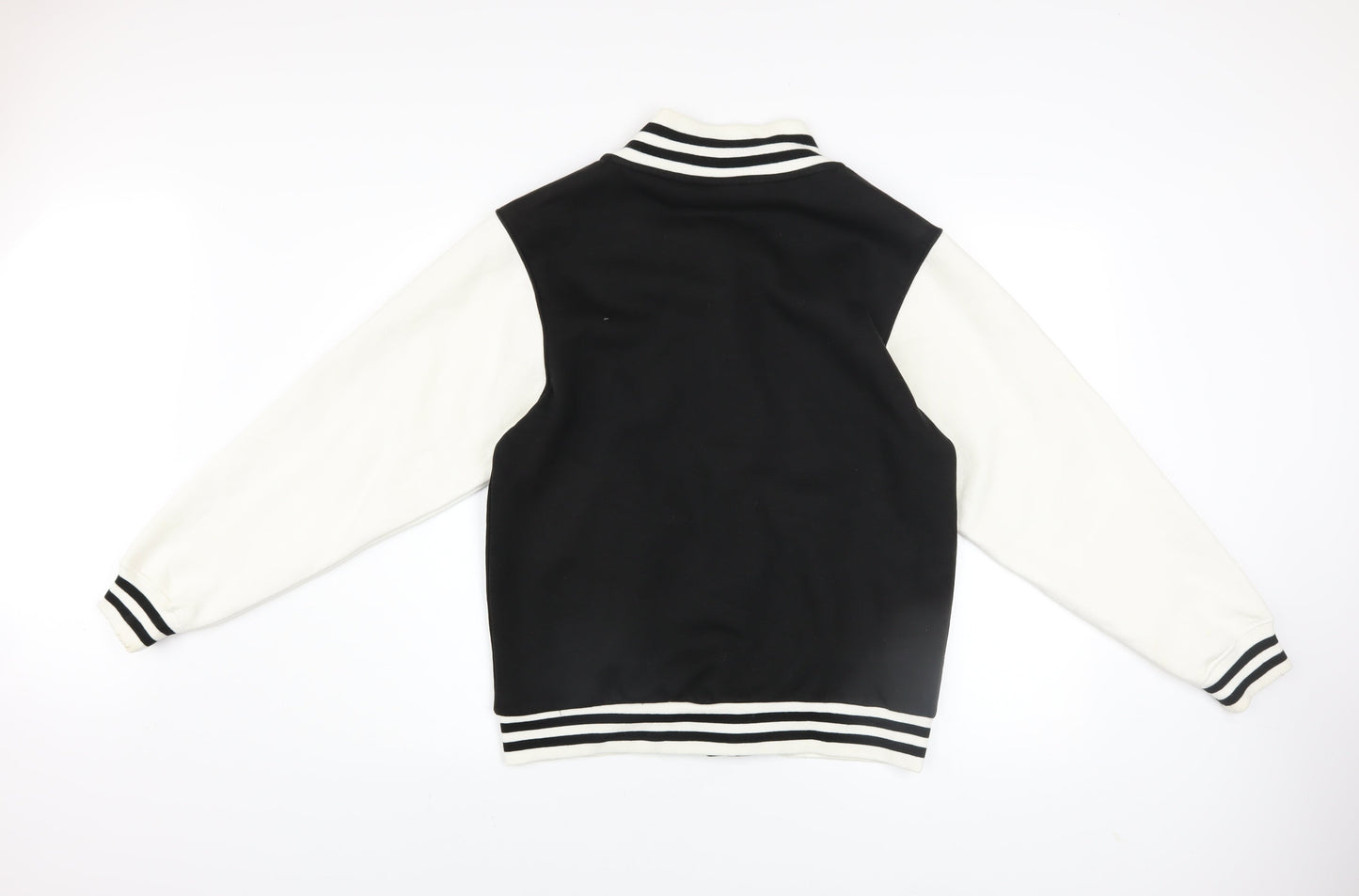 Uneek Men’s Black & White Varsity Jacket Size M Regular Fit