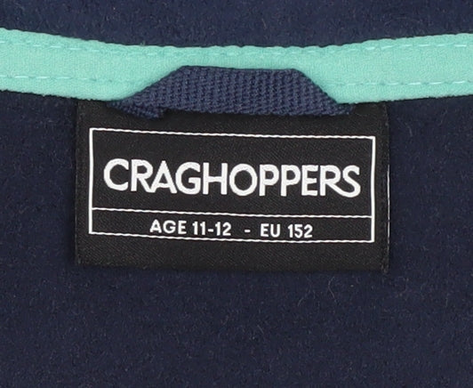 Craghoppers Girls Blue Fleece Half Zip Sweatshirt Age 11-12 Years