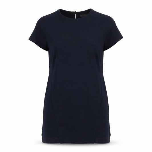 Zara Women Blue Shift Dress Size 10 Short Sleeve Zip Back Knit