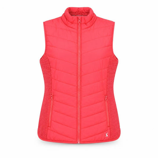 Joules Womens Pink Quilted Puffer Waistcoat Size 12 Regular