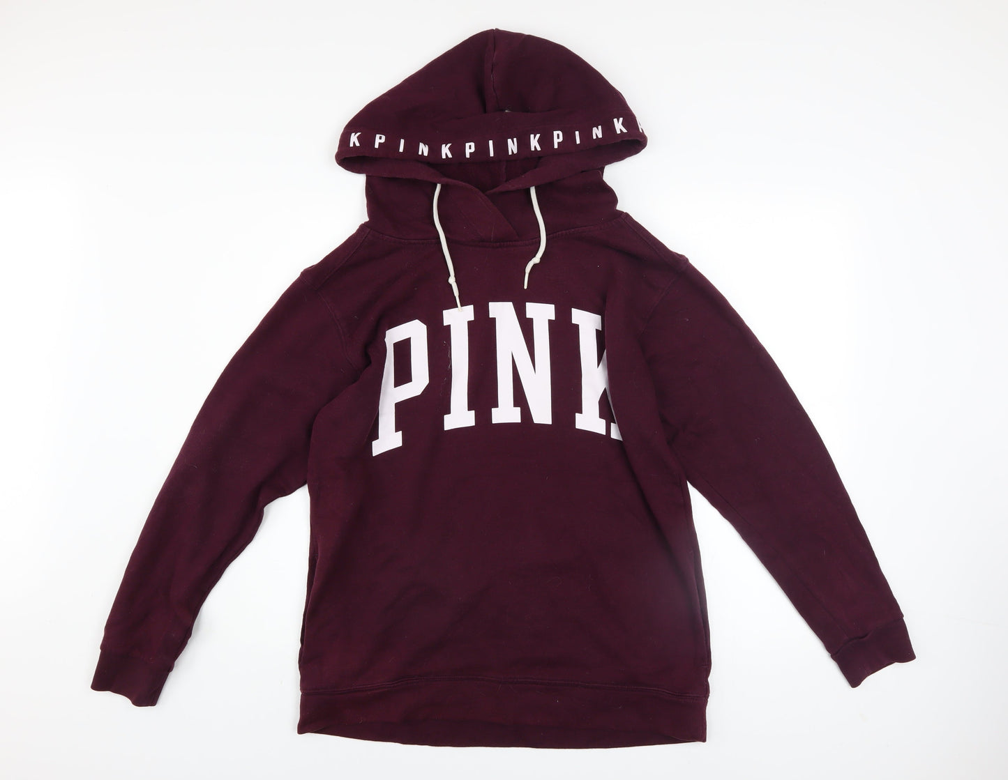 Victoria's Secret PINK Women's Burgundy Hoodie Size 12 Cotton Blend