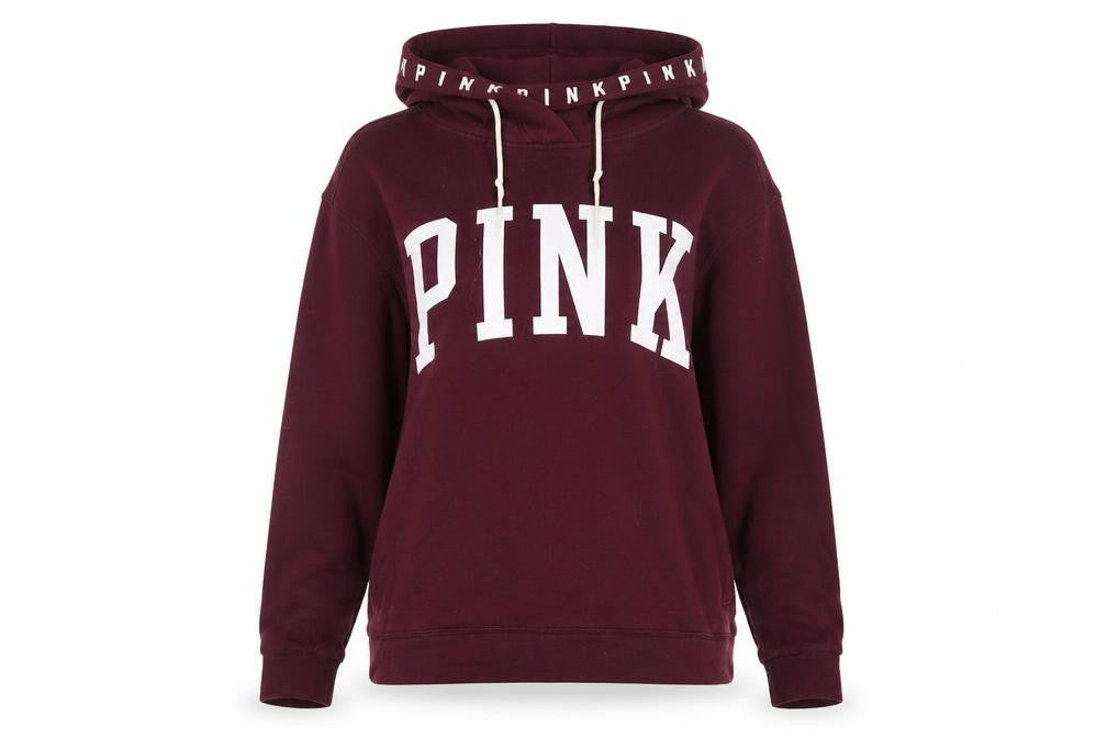Victoria's Secret PINK Women's Burgundy Hoodie Size 12 Cotton Blend