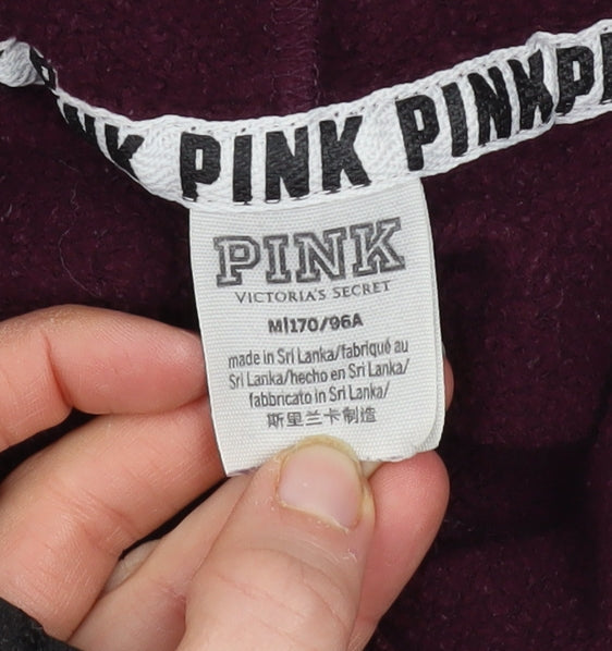 Victoria's Secret PINK Women's Burgundy Hoodie Size 12 Cotton Blend