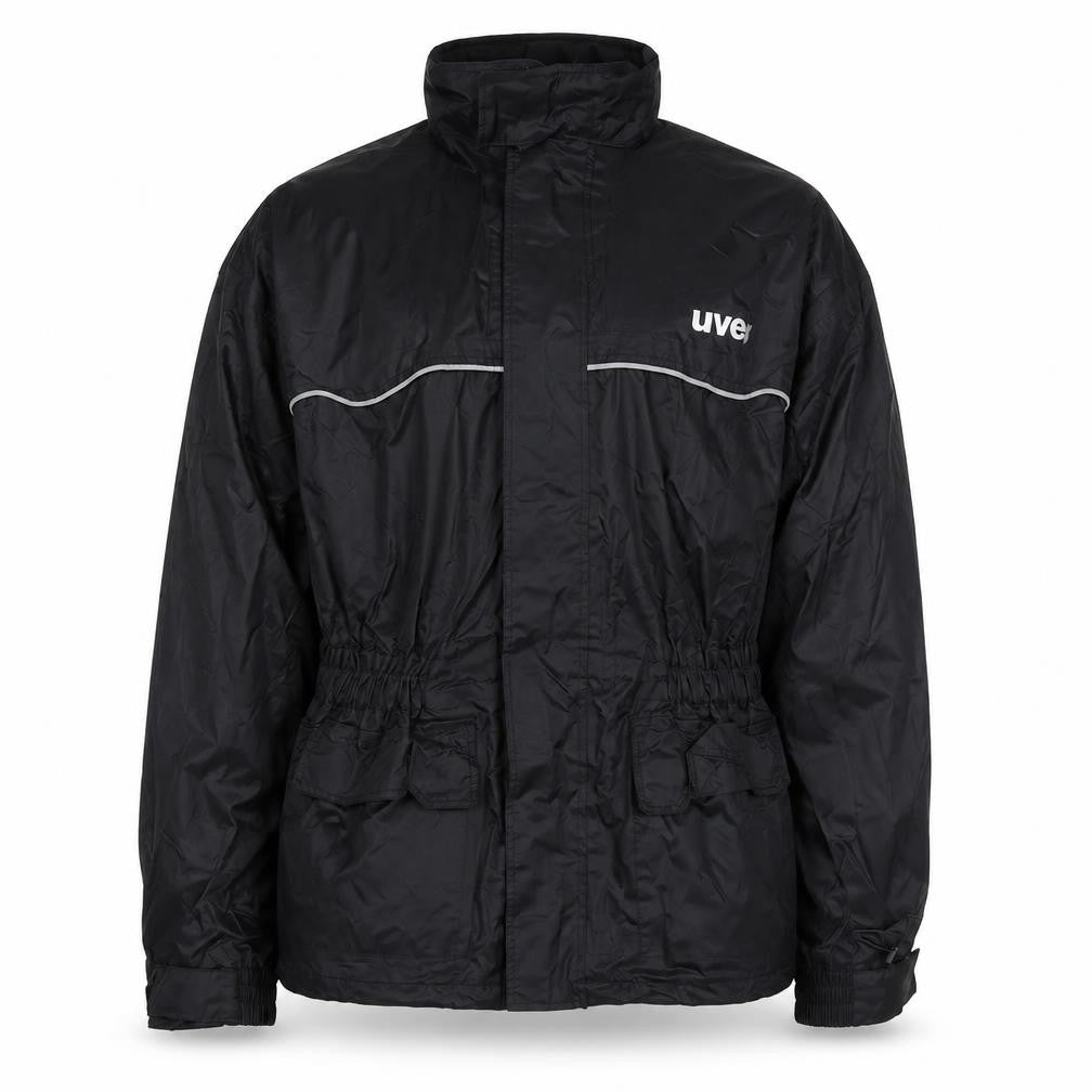 Uvex Men's Black XL Windbreaker Jacket with Reflective Trim