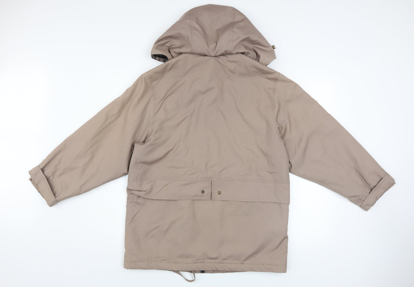Debenhams Women’s Beige Parka Jacket Size 10 Hooded Mid-Length Cotton Blend