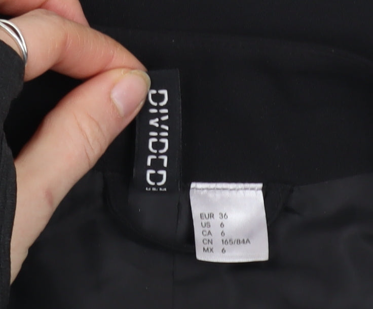 H&M Divided Women's Black Size 8 Slim Fit Zip Blazer Jacket