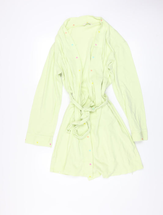 Marks and Spencer Women's Green Cotton Heart Robe Kimono UK 8-10