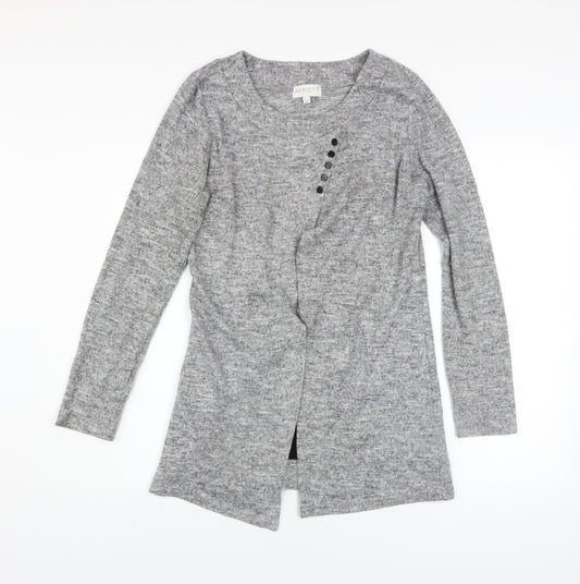 Apricot Women's Grey Long Sleeve Button Cardigan UK 10