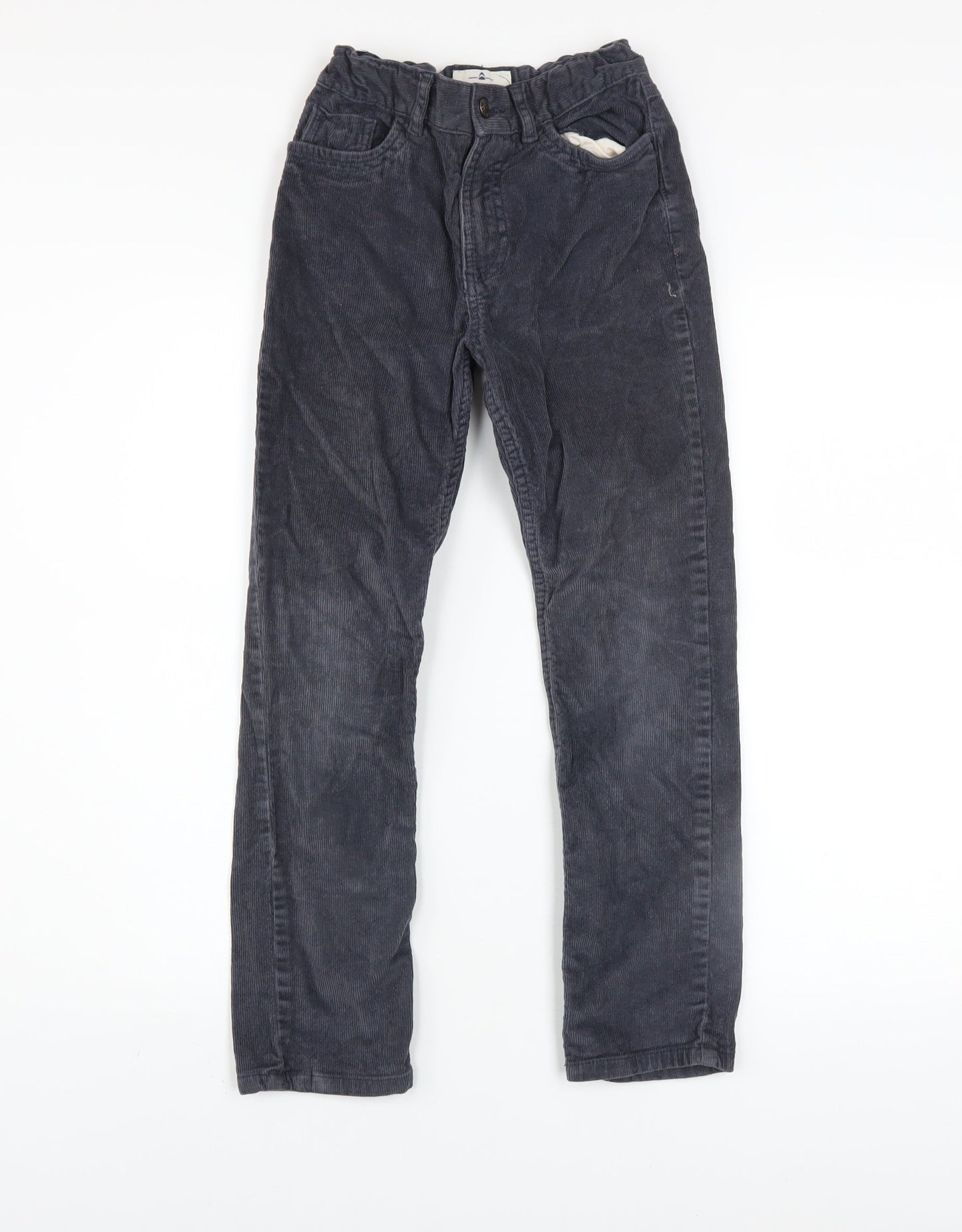 FatFace Boys Blue Corduroy Chino Trousers Size 9 Years Elastic Waist