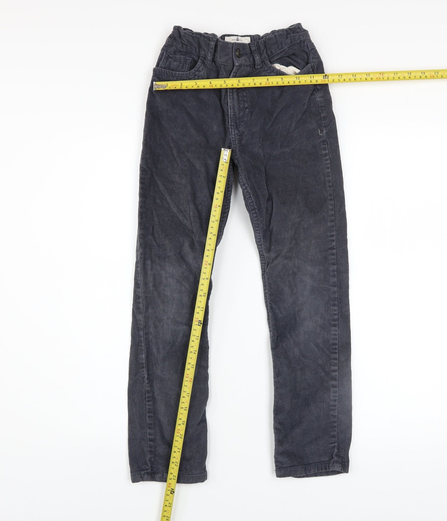 FatFace Boys Blue Corduroy Chino Trousers Size 9 Years Elastic Waist