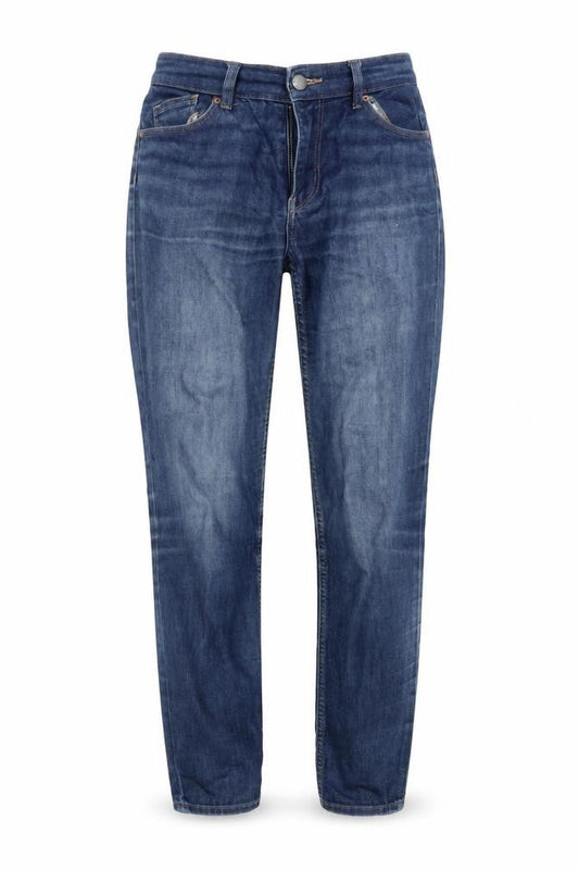 H&M Women's Blue Mid-Rise Boyfriend Jeans Size 8 Relaxed Fit Denim