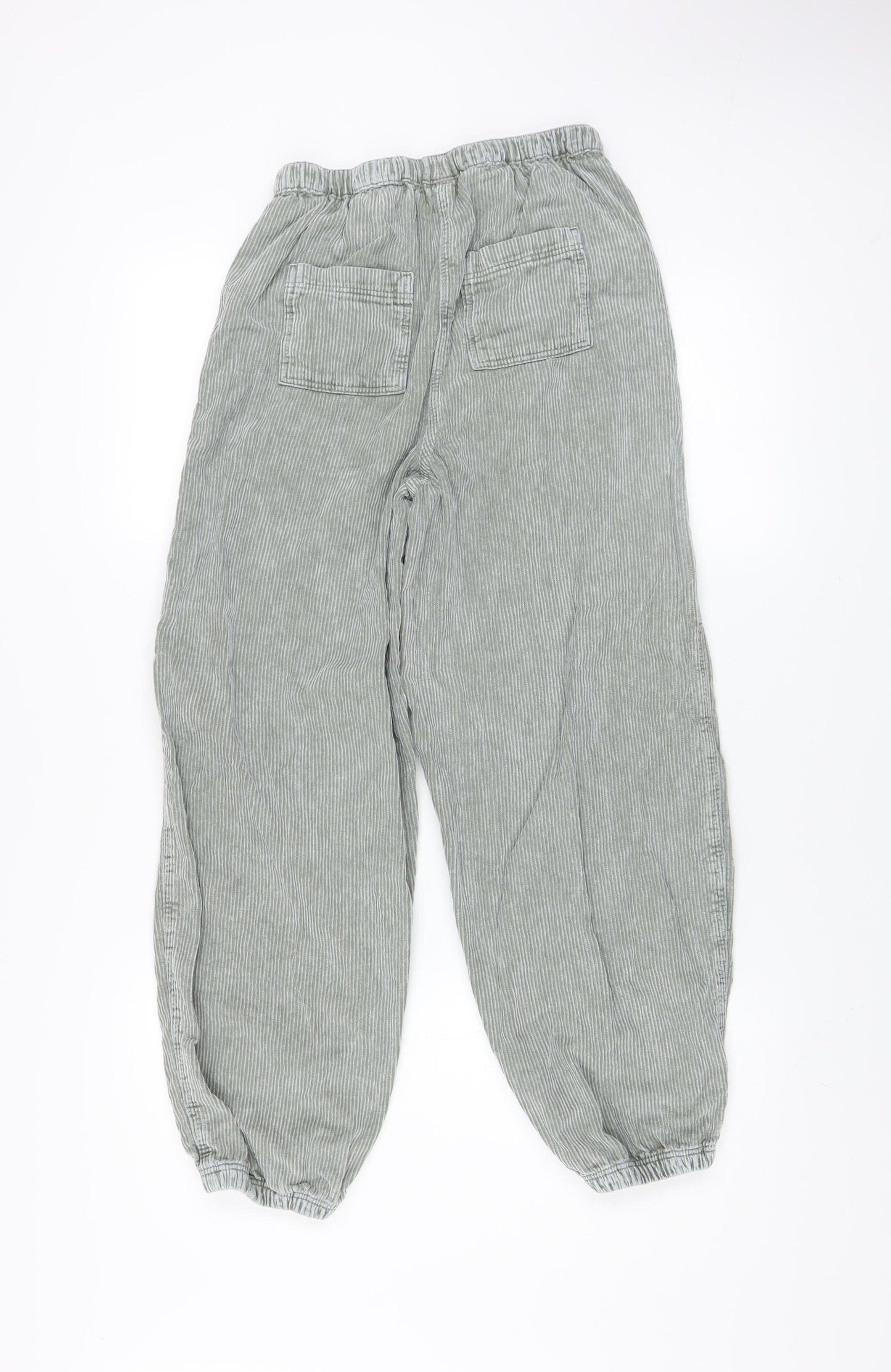 Next Boys Grey Cargo Trousers 12 Years 100% Cotton Elastic Waist