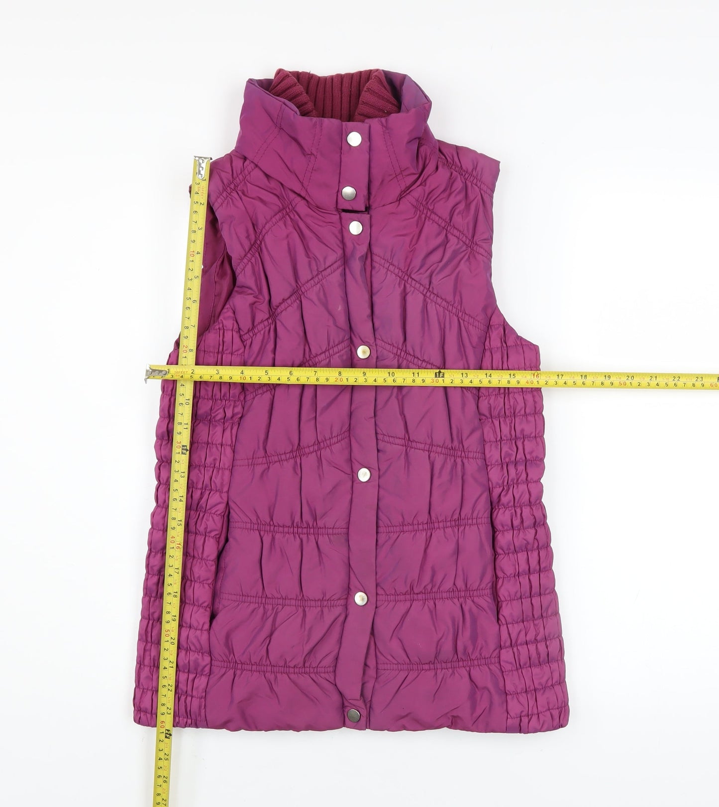 Kaliko Women's Purple Puffer Waistcoat Size 10 Quilted Sleeveless Gilet