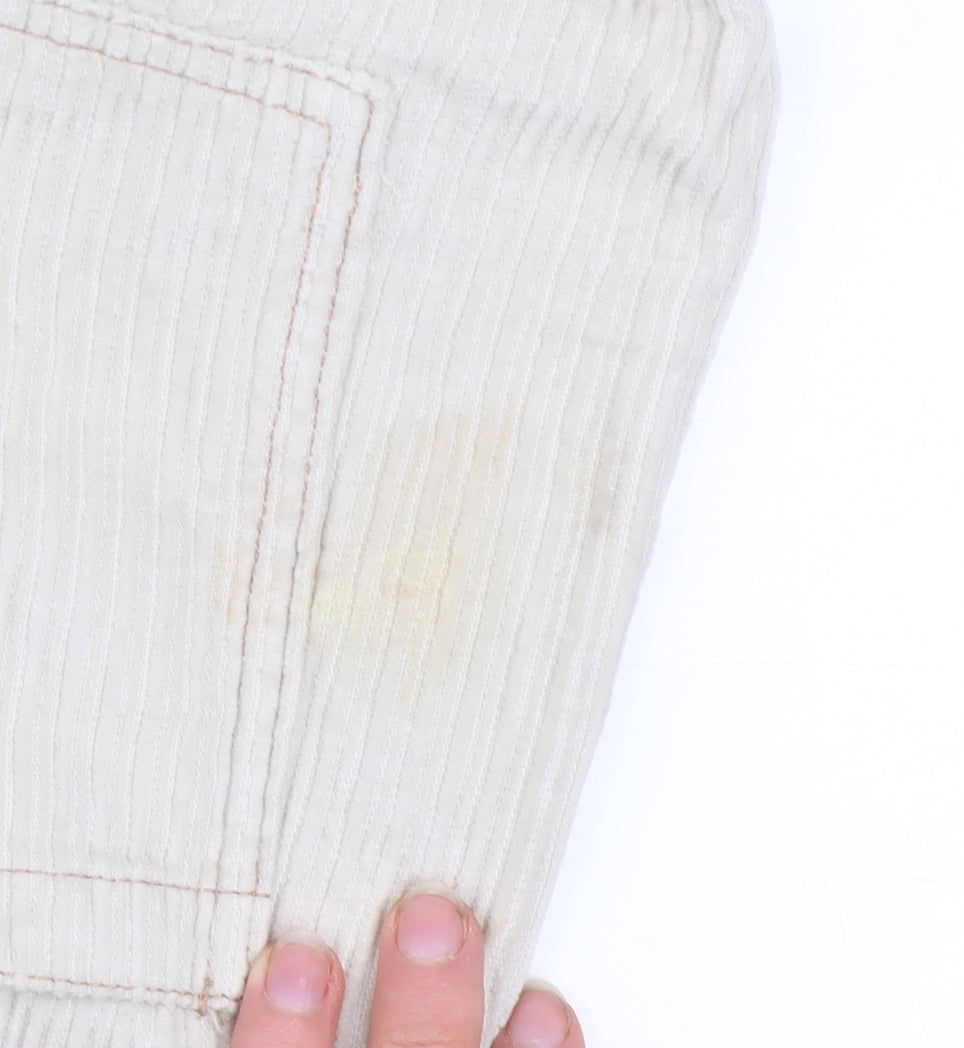 ASOS DESIGN Womens Beige Corduroy Wide-Leg Trousers Size 10