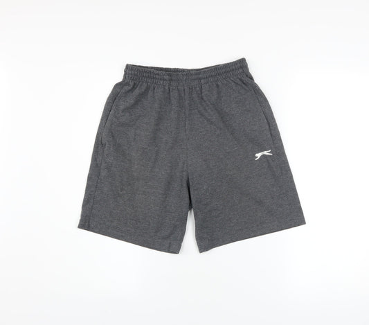 Slazenger Men's Grey Athletic Gym Shorts Size S Elastic Waist