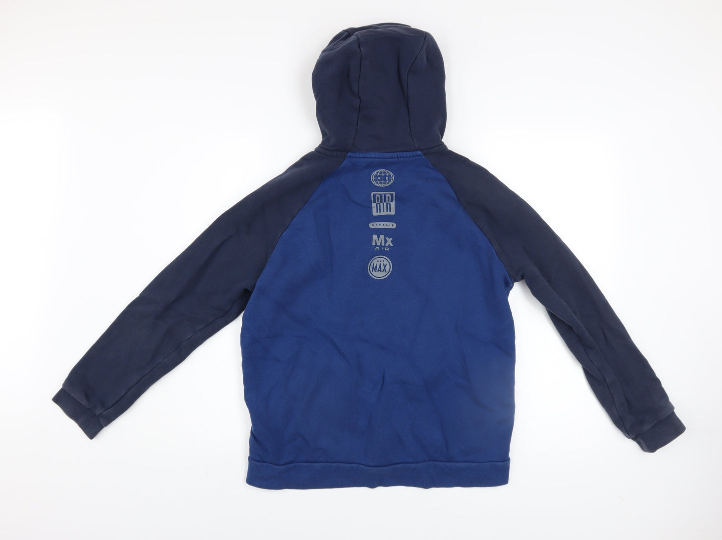Nike Boys Blue Full Zip Fleece Hoodie XL 13-15 Years Colourblock Logo