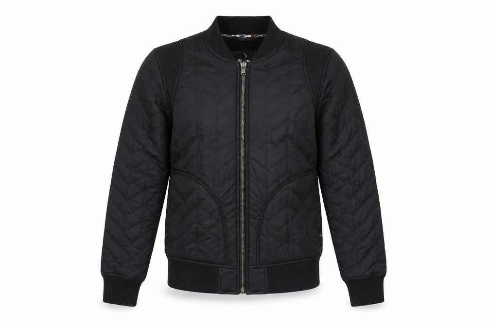 prAna Men's Black Quilted Bomber Jacket Size Small Outdoor Zip Up