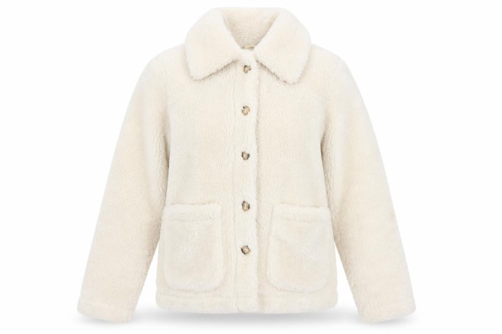 Threadbare Women's Ivory Fleece Button Jacket Size 8
