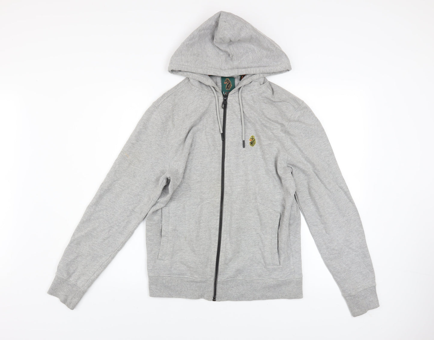 Luke Sport Men's Grey Full Zip Hoodie Medium Cotton Blend