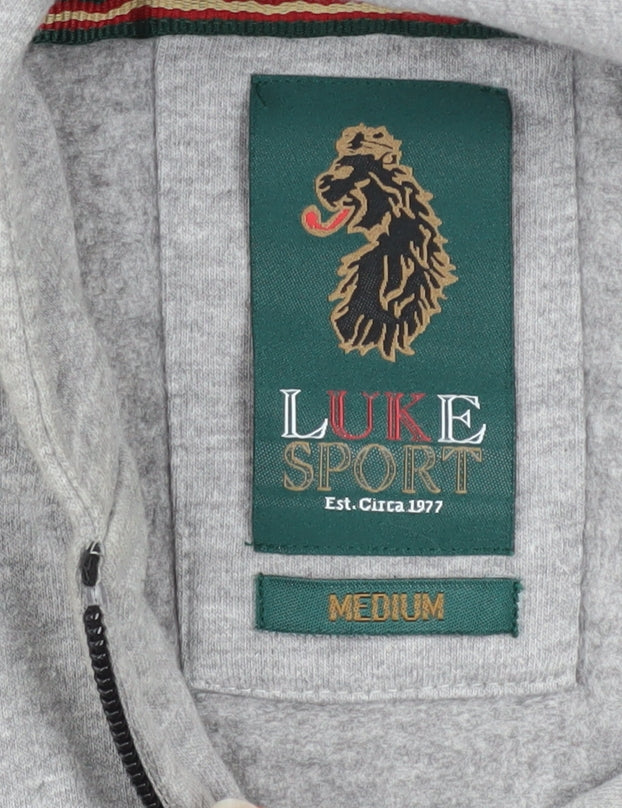 Luke Sport Men's Grey Full Zip Hoodie Medium Cotton Blend