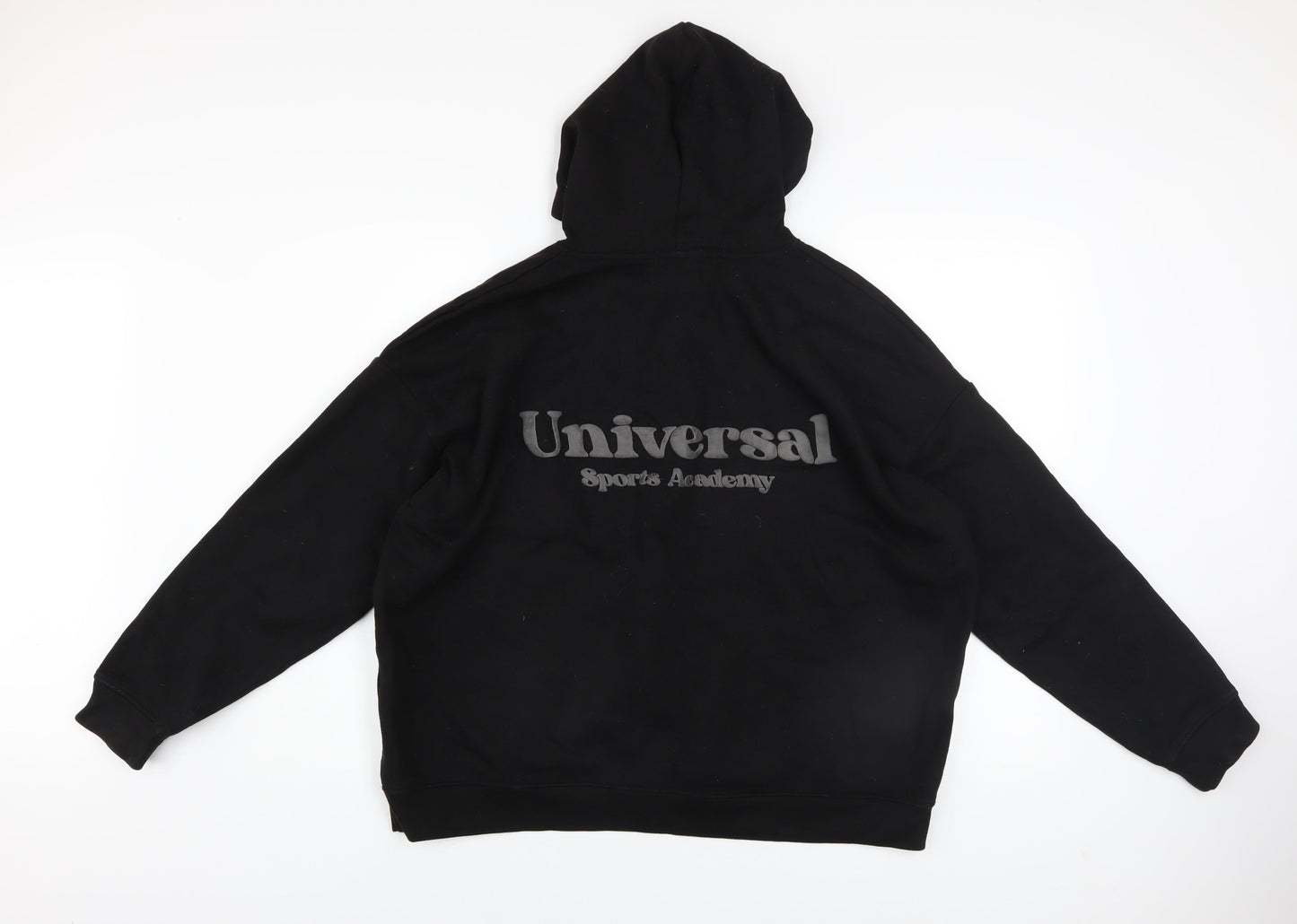 PrettyLittleThing Women Black Medium Pullover Hoodie Universal Logo