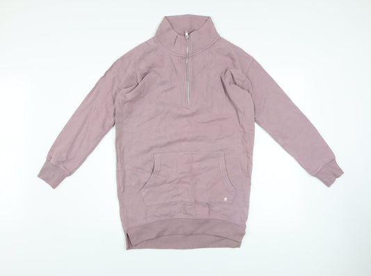 Next Womens Pink 1/4 Zip Pullover Sweatshirt Size Small