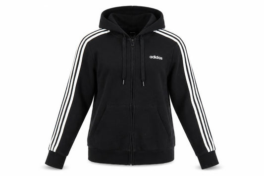 Adidas Womens Black Full Zip Hoodie Size S UK 8-10 Cotton Blend