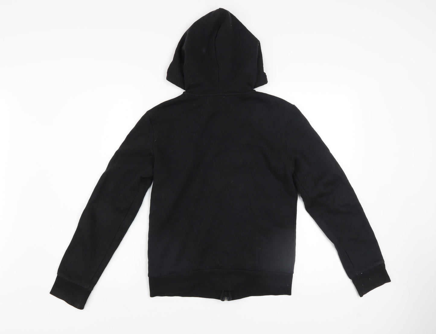 Adidas Womens Black Full Zip Hoodie Size S UK 8-10 Cotton Blend