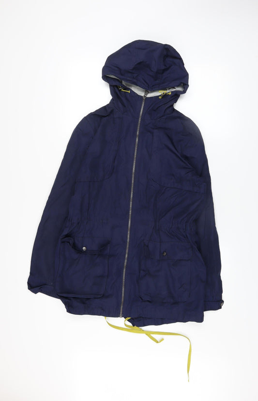 Next Womens Blue Hooded Parka Jacket Size 12 Polyester