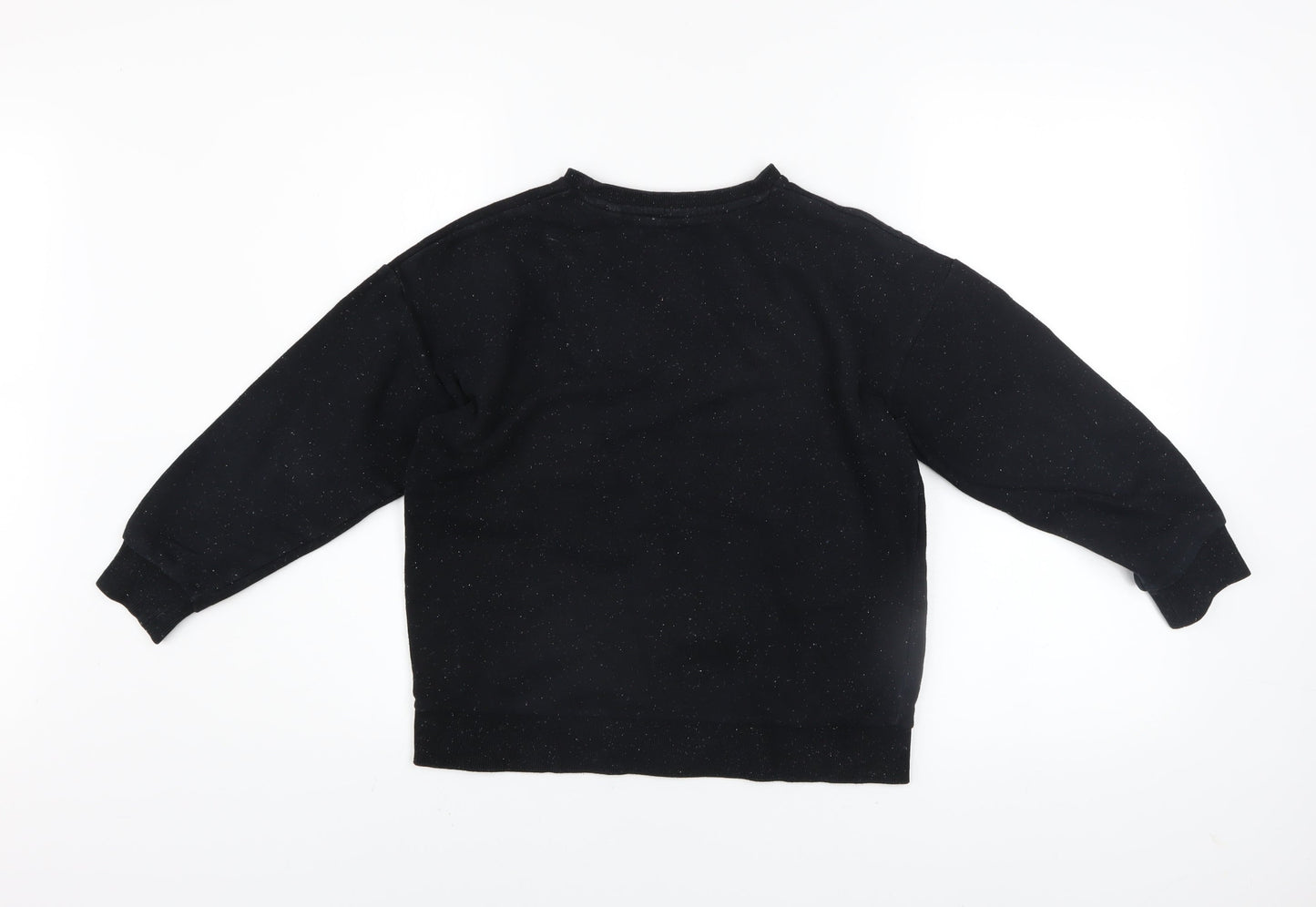 NEXT Boys Black Crew Neck Pullover Sweatshirt 9 Years Cotton Blend Logo