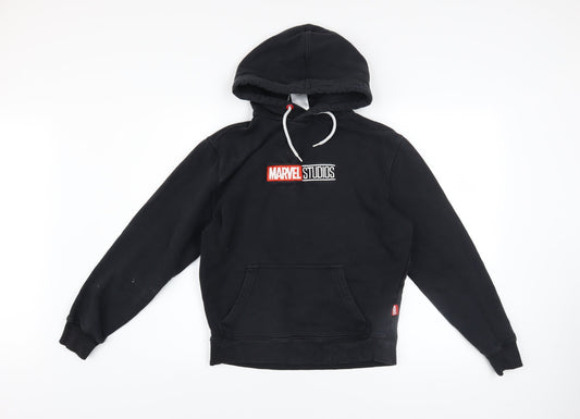 Marvel Boys Black XS Pullover Hoodie with Logo Print