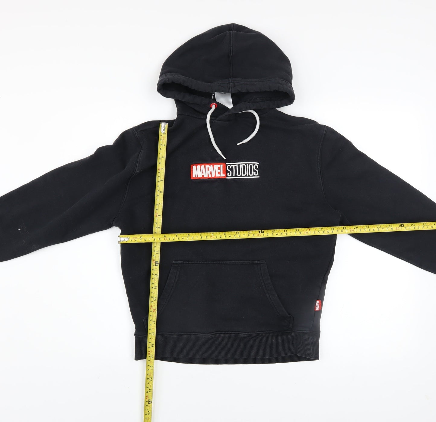 Marvel Boys Black XS Pullover Hoodie with Logo Print