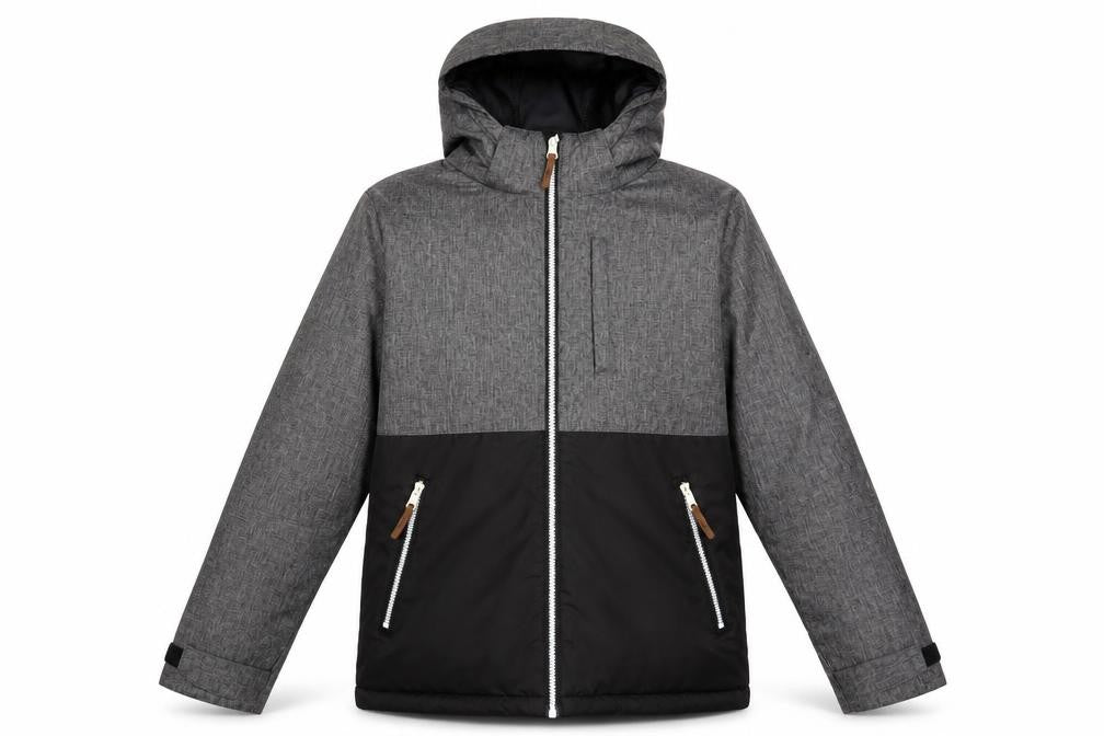 H&M Boys Grey Black Hooded Puffer Jacket 12-13 Years Water Resistant Coat