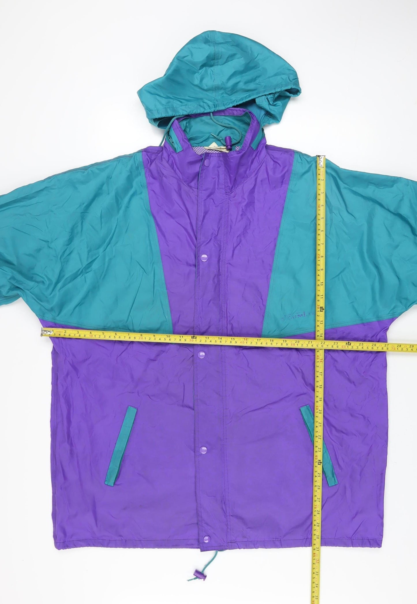 Stormtite Men's Multicoloured 2XL 90s Hooded Nylon Windbreaker Jacket
